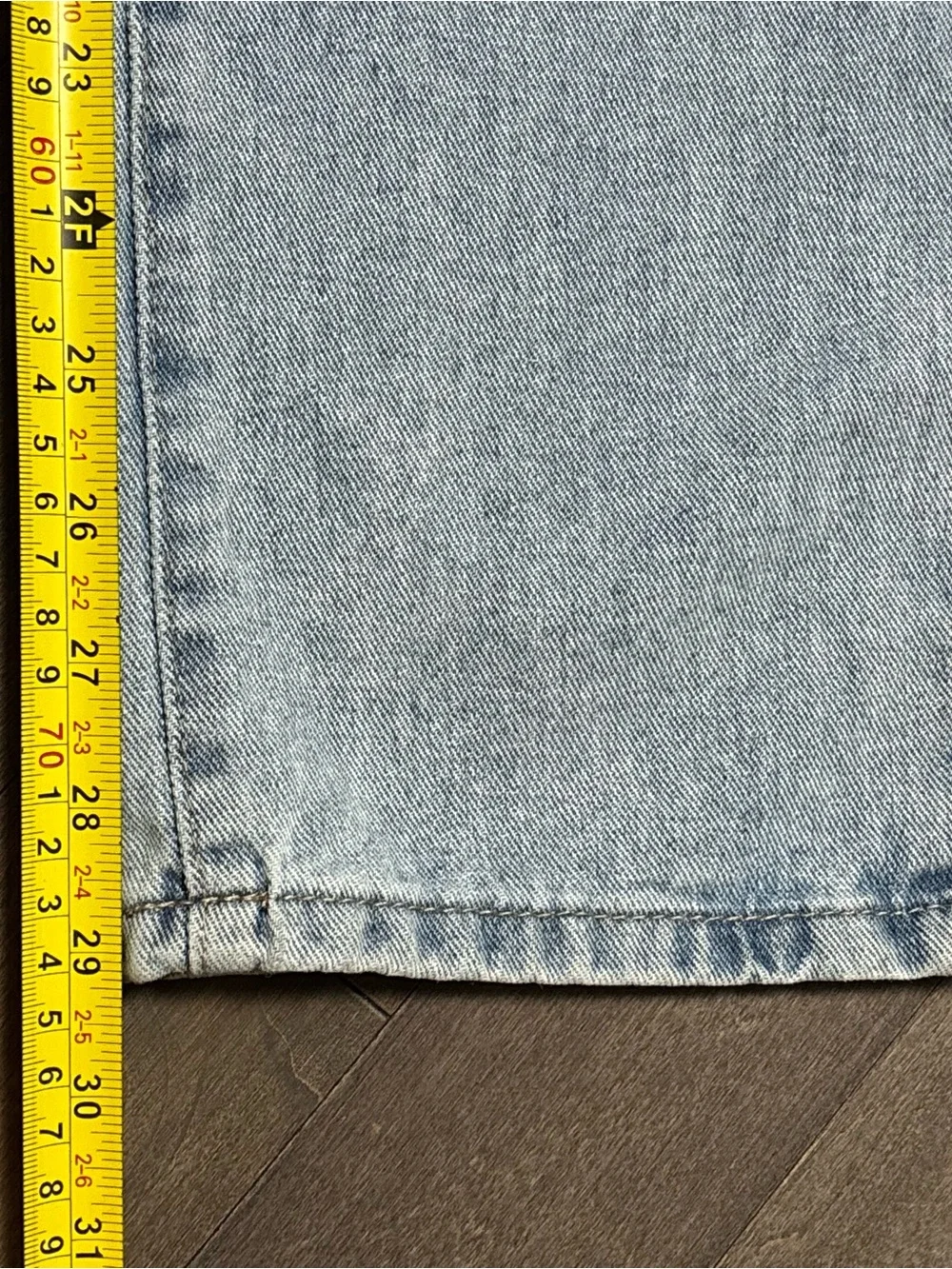 BlueFox Collective Jeans Womens 7 Wide Leg Color Block Light Wash High Rise - Picture 5 of 9